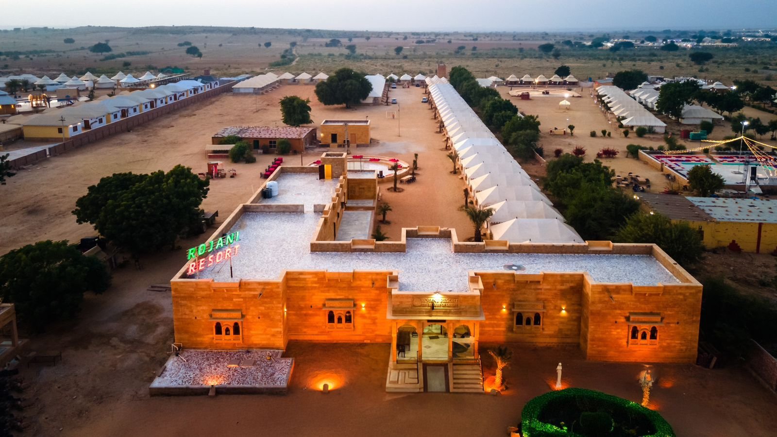 Aerial View of Jaisalmer Desert Resort Tents